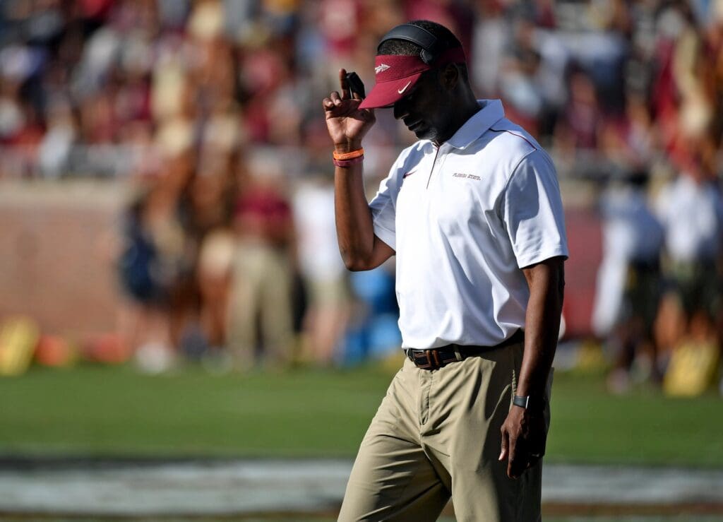 Sep 21, 2019; Tallahassee, FL, USA; Florida State Seminoles head coach Willie Taggart during the second half against the Louisville Cardinals at Doak Campbell Stadium