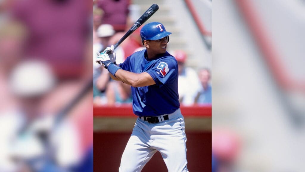 Mar 2001; Unknown location, USA; FILE PHOTO; Texas Rangers shortstop Alex Rodriguez in action during the 2001 spring training season.