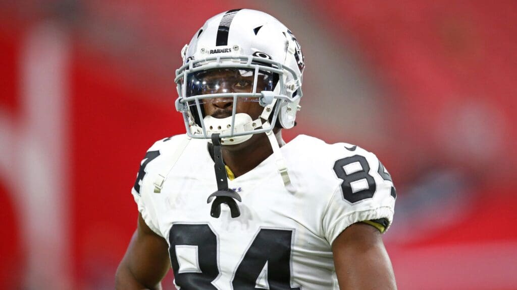 Aug 15, 2019; Glendale, AZ, USA; Oakland Raiders wide receiver Antonio Brown (84) during a preseason game against the Arizona Cardinals at State Farm Stadium