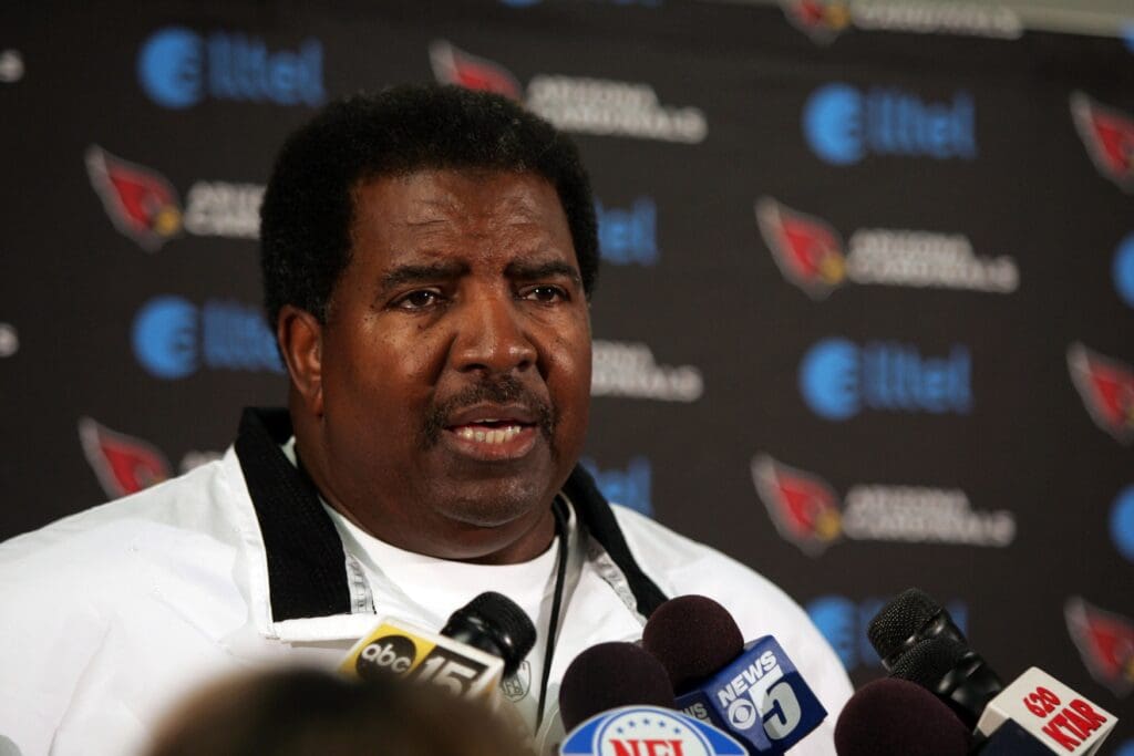 Aug 15, 2006; Flagstaff, AZ, USA; Arizona Cardinals head coach Dennis Green during Matt Leinarts press conference at Northern Arizona University.