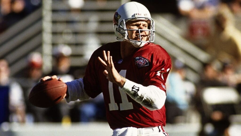 Dec 1994; Tempe, AZ, USA; FILE PHOTO; Arizona Cardinals quarterback Jay Schroeder (11) in action at Sun Devil Stadium during the 1994 season.