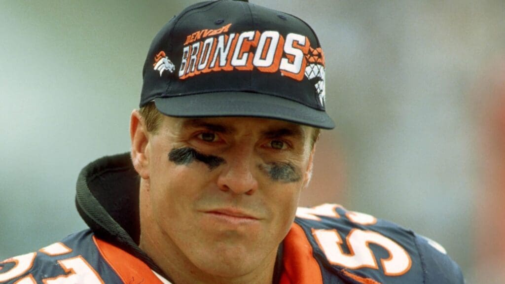 Unknown date and location, USA: FILE PHOTO; Denver Broncos linebacker Bill Romanowski (53) on the sidelines.