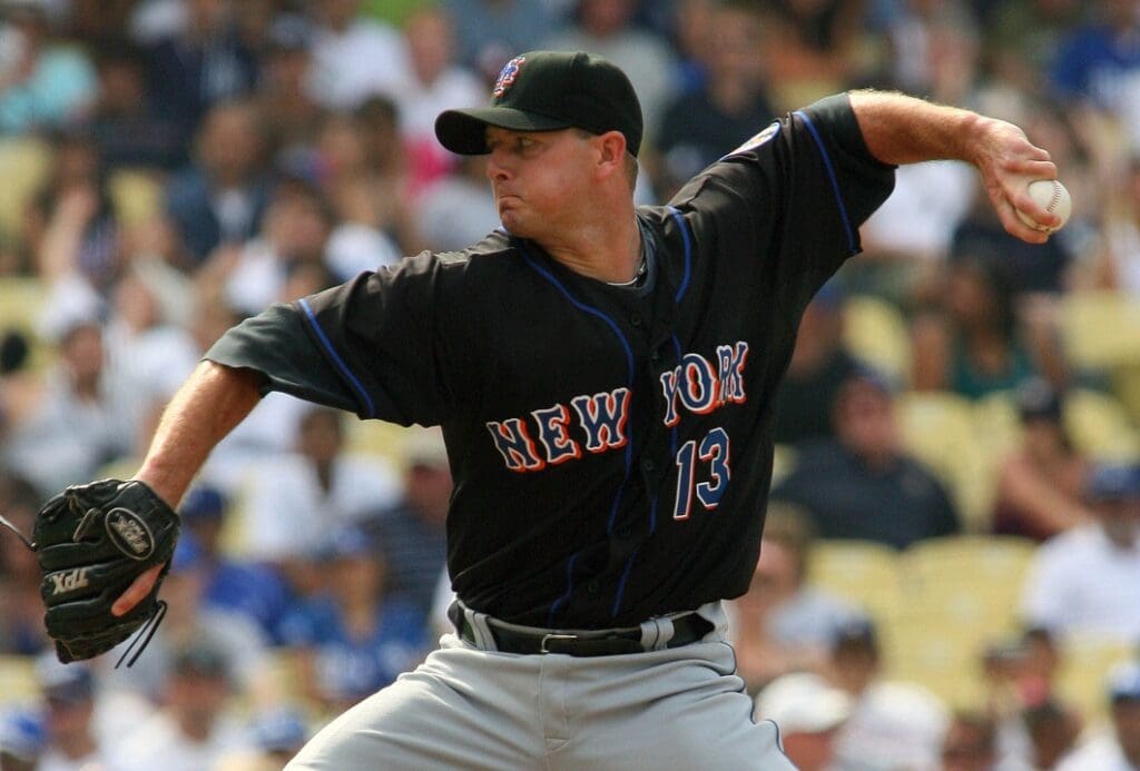 July 22, 2007; Los Angeles, CA, USA; New York Mets closing pitcher Billy Wagner (13) pitching in the tenth inning against the Los Angeles Dodgers at Dodger Stadium. The Mets defeated the Dodgers 5-4.