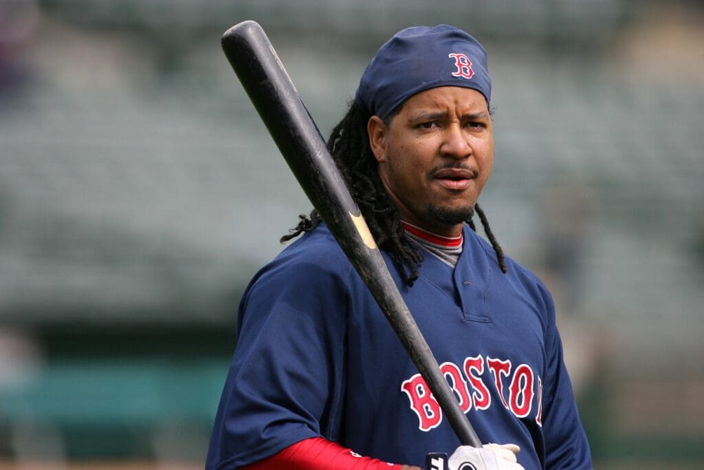 Apr. 2, 2008; Oakland, CA, USA; Boston Red Sox left fielder Manny Ramirez (24) before the game against the Oakland Athletics at McAfee Coliseum in Oakland, CA.