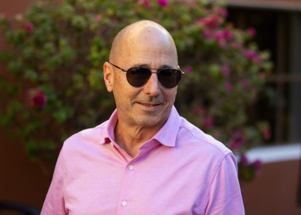 Nov 7, 2023; Scottsdale, AZ, USA; New York Yankees general manager Brian Cashman speaks to the media during the MLB General Manager's Meetings at Omni Scottsdale Resort & Spa.