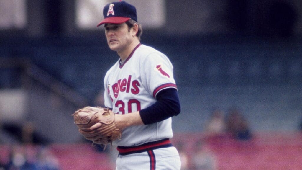 April 1975; Unknown location, USA; FILE PHOTO; California Angels pitcher Nolan Ryan (30) during the 1975 season.
