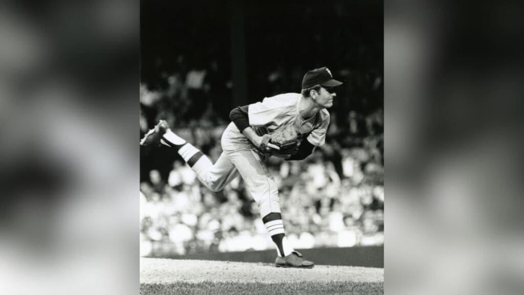 Jun 1967; Unknown location, USA; FILE PHOTO; Chicago White Sox pitcher Tommy John pitches during the 1967 season.