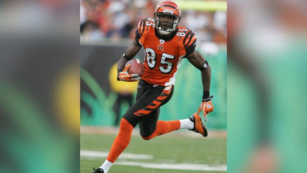 Nov 7, 2004; Cincinnati, OH, USA;Cincinnati Bengals #85 Chad Johnson runs after a catch in the fourth quarter against Dallas Cowboys at Paul Brown Stadium. Bengals beat the Cowboys 26-3.