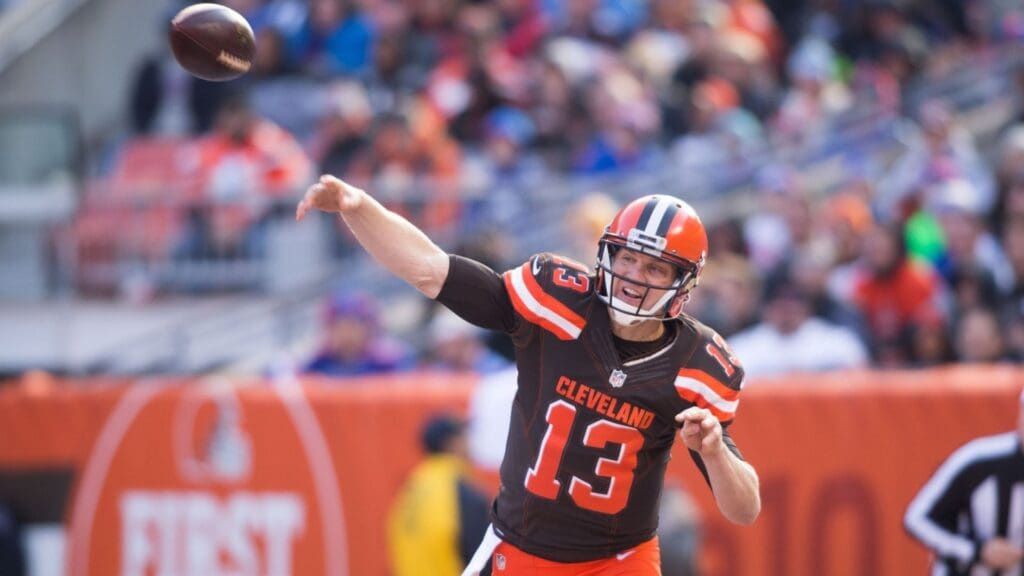 Nov 27, 2016; Cleveland, OH, USA; Cleveland Browns quarterback Josh McCown (13) during the second quarter between the Cleveland Browns and the New York Giants at FirstEnergy Stadium. The Giants won 27-13.
