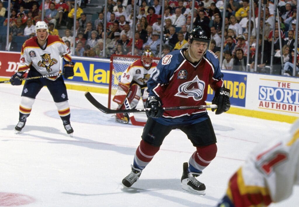 Unknown Date; Miami, FL, USA; FILE PHOTO; Colorado Avalanche forward Claude Lemieux (22) ) in action against the Florida Panthers at the Miami Arena during the 1996 season.
