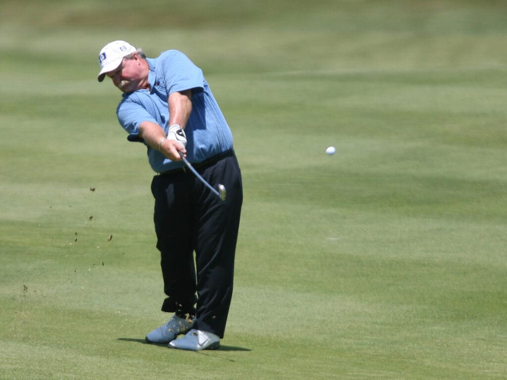 May 13, 2006; Sandestin, FL, USA; Craig Stadler hits his approach shot to the 10th hole of the Raven course during the second round of the Boeing Championships at Sandestin