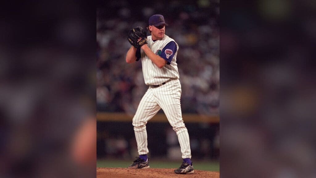 Unknown Date, 2001; Unknown Location, USA; FILE PHOTO; Arizona Diamondbacks pitcher Curt Schilling on the mound against the New York Yankees during the 2001 World Series.