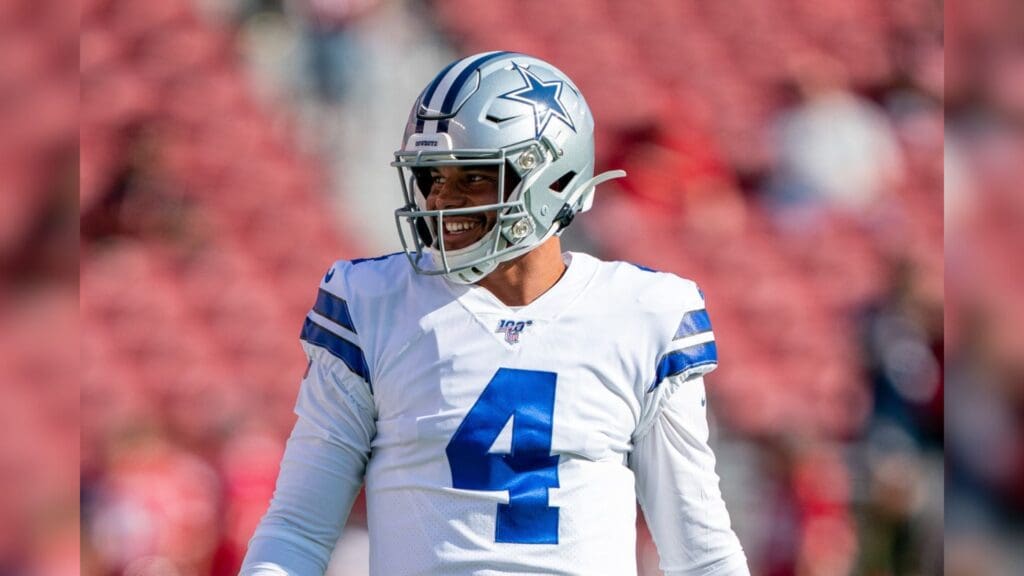 August 10, 2019; Santa Clara, CA, USA; Dallas Cowboys quarterback Dak Prescott (4) before the game against the San Francisco 49ers at Levi's Stadium.