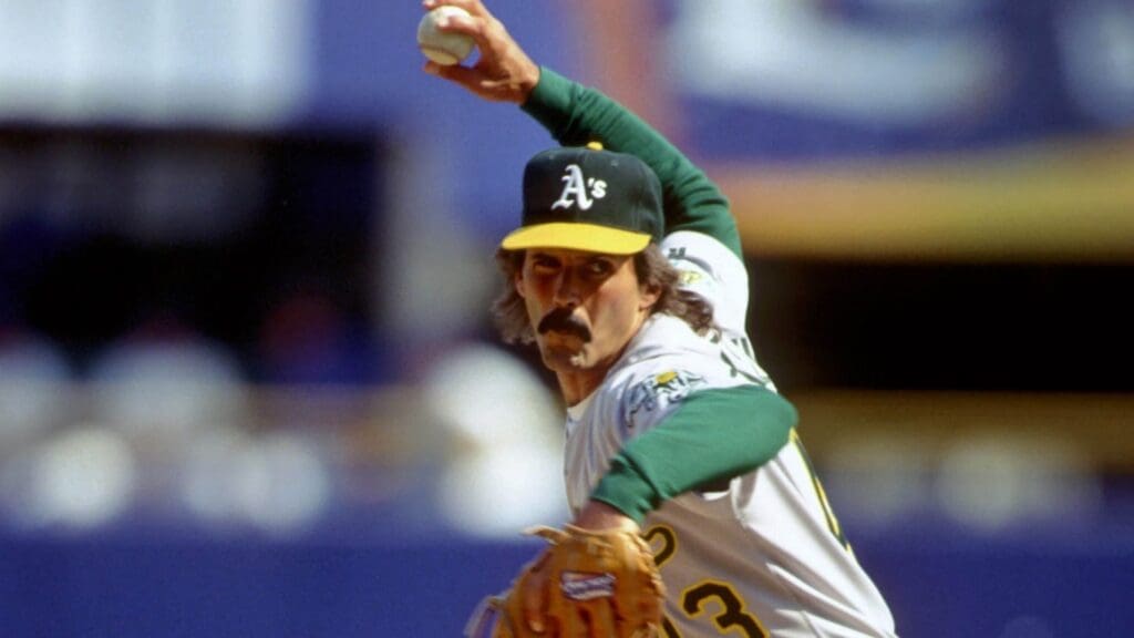 Unknown Date; Milwaukee, WI, USA; FILE PHOTO; Oakland Athletics pitcher DENNIS ECKERSLEY in action against the Milwaukee Brewers at Milwaukee County Stadium during the 1991 season.
