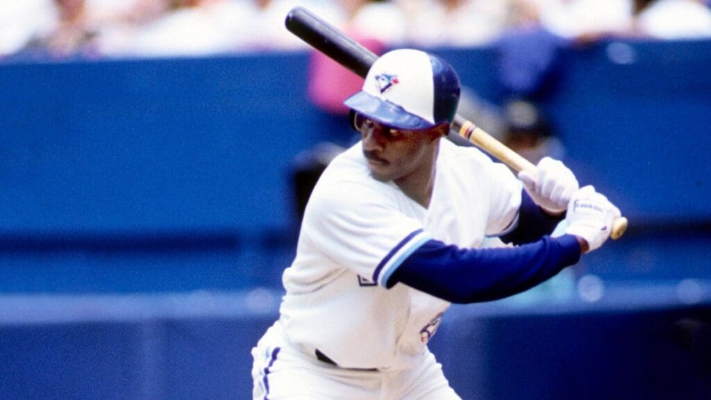 Unknown date, 1992; Toronto, Ontario, CAN; FILE PHOTO; Toronto Blue Jays outfielder Devon White at bat during the 1992 season at the Skydome.
