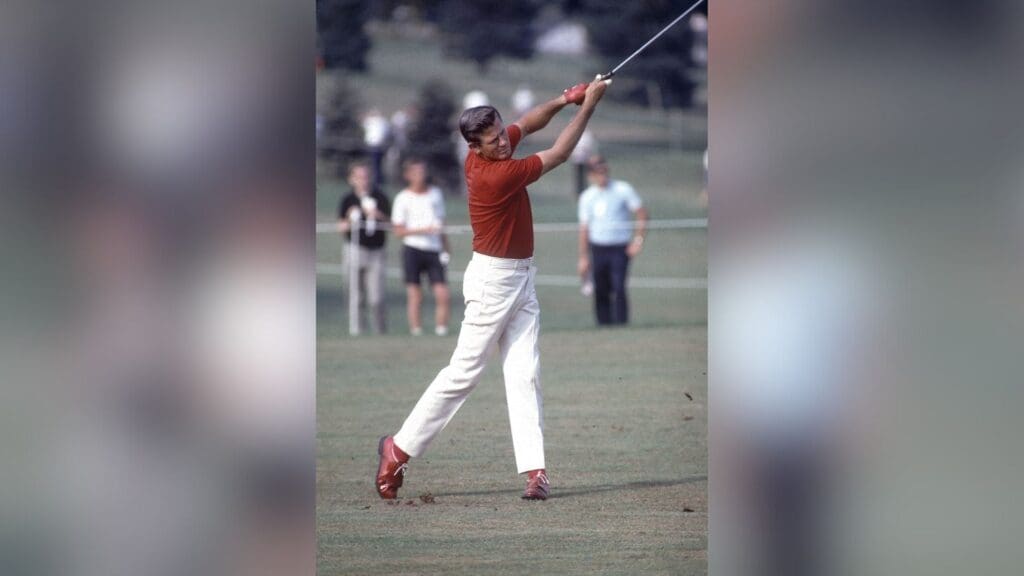 Jul 24, 1966; Akron, OH, USA; FILE PHOTO; Doug Sanders in action during the 1966 PGA Championship at Firestone Country Club.
