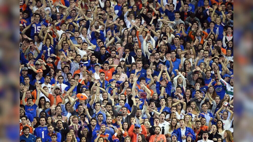 Dec 3, 2016; Atlanta, GA, USA; View of Florida Gators fans during the first quarter of the SEC Championship college football game against the Alabama Crimson Tide at Georgia Dome.