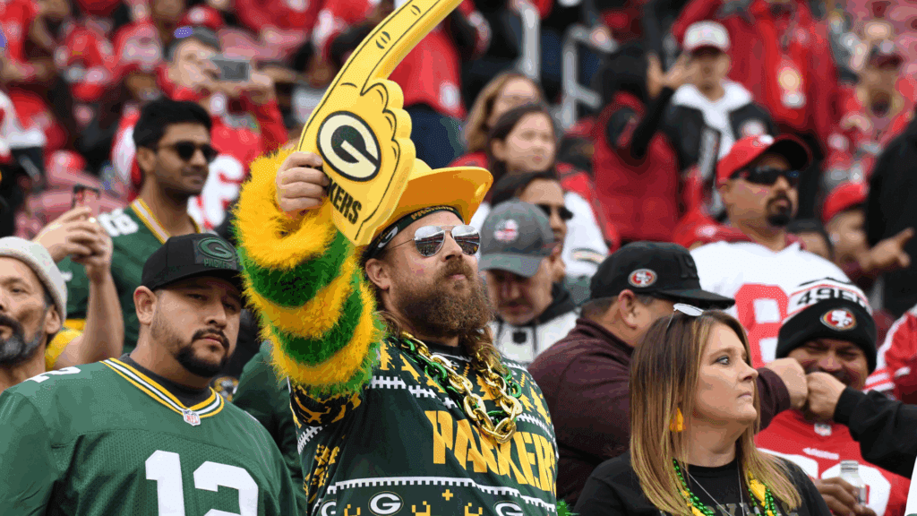 Jan 19, 2020; Santa Clara, CA USA; Green Bay Packers fans cheer before the NFC Championship Game against the San Francisco 49ers at Levin's Stadium.