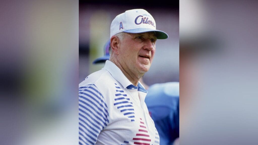 Oct 20, 1991; Miami, FL, USA; Houston Oilers head coach Jack Pardee on the sideline against the Miami Dolphins at Dolphin Stadium.