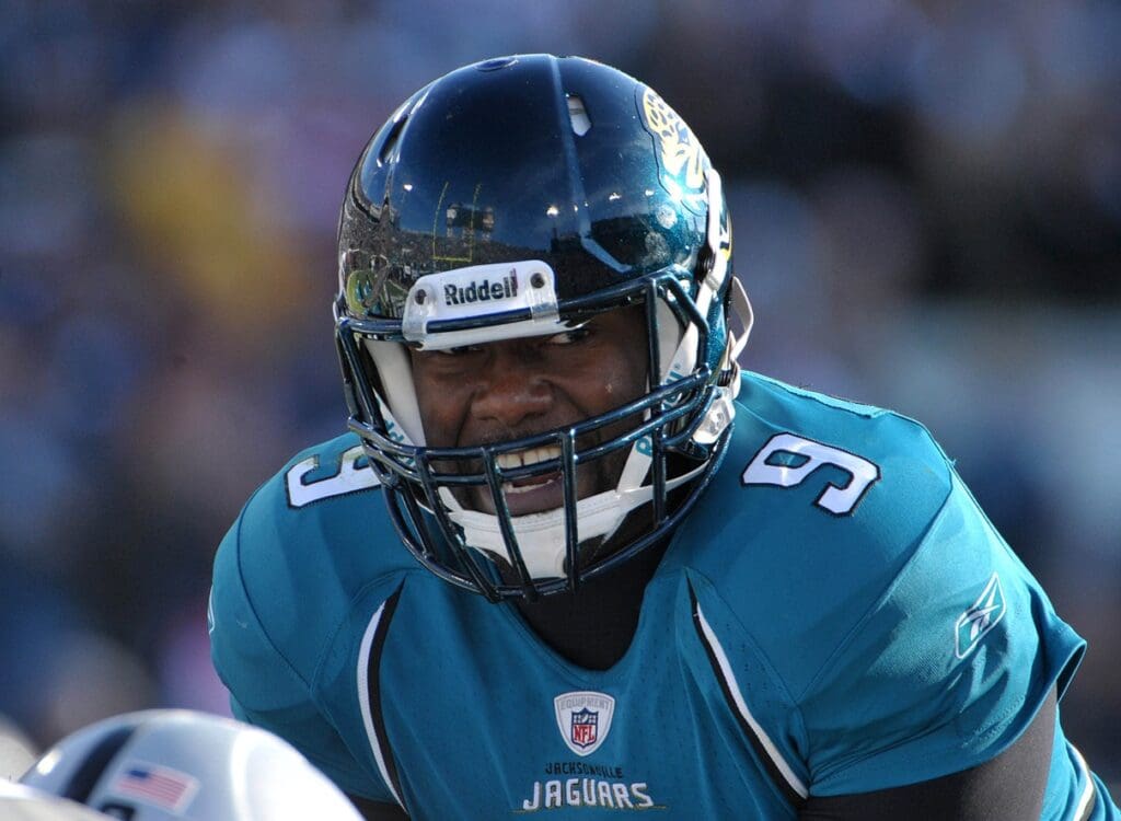 Dec 12, 2010; Jacksonville, FL, USA; Jacksonville Jaguars quarterback David Garrard (9) takes the snap during the game against the Oakland Raiders at EverBank Field. The Jaguars defeated the Raiders 38-31.