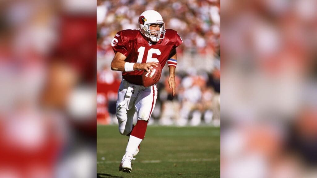 Nov 3, 2002; Tempe, AZ, USA; FILE PHOTO; Arizona Cardinals quarterback Jake Plummer (16) in action against the St. Louis Rams at Sun Devil Stadium.
