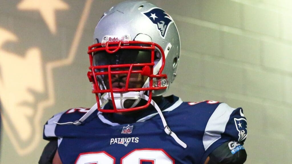 Jan 21, 2018; Foxborough, MA, USA; New England Patriots linebacker James Harrison (92) against the Jacksonville Jaguars during the AFC Championship at Gillette Stadium.
