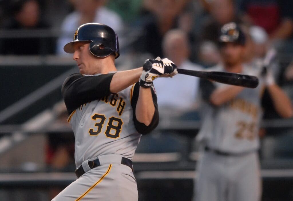 Aug 9, 2007; Phoenix, AZ, USA; Pittsburgh Pirates left fielder (38) Jason Bay against the Arizona Diamondbacks at Chase Field.