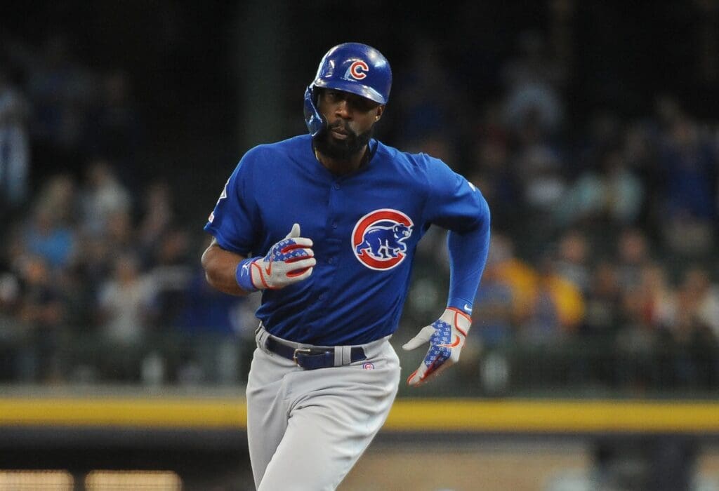 Sep 8, 2019; Milwaukee, WI, USA; Chicago Cubs right fielder Jason Heyward (22) rounds the bases after hitting a home run against the Milwaukee Brewers in the ninth inning at Miller Park.