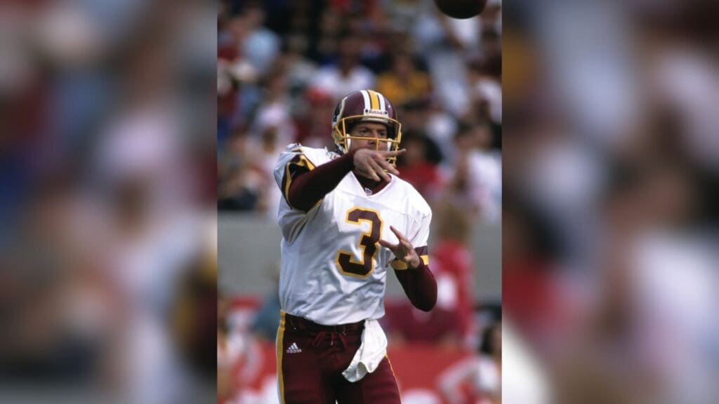 Nov 5, 2000; Tempe, AZ, USA; FILE PHOTO; Washington Redskins quarterback Jeff George (3) throws the ball against the Arizona Cardinals at Sun Devil Stadium.