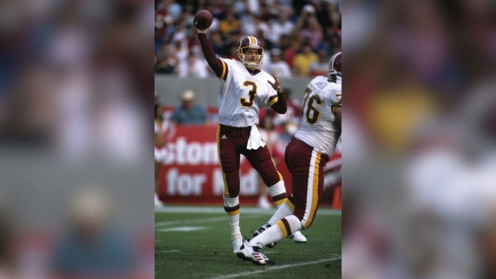 Nov 5, 2000; Tempe, AZ, USA; FILE PHOTO; Washington Redskins quarterback Jeff George (3) throws the ball against the Arizona Cardinals at Sun Devil Stadium.