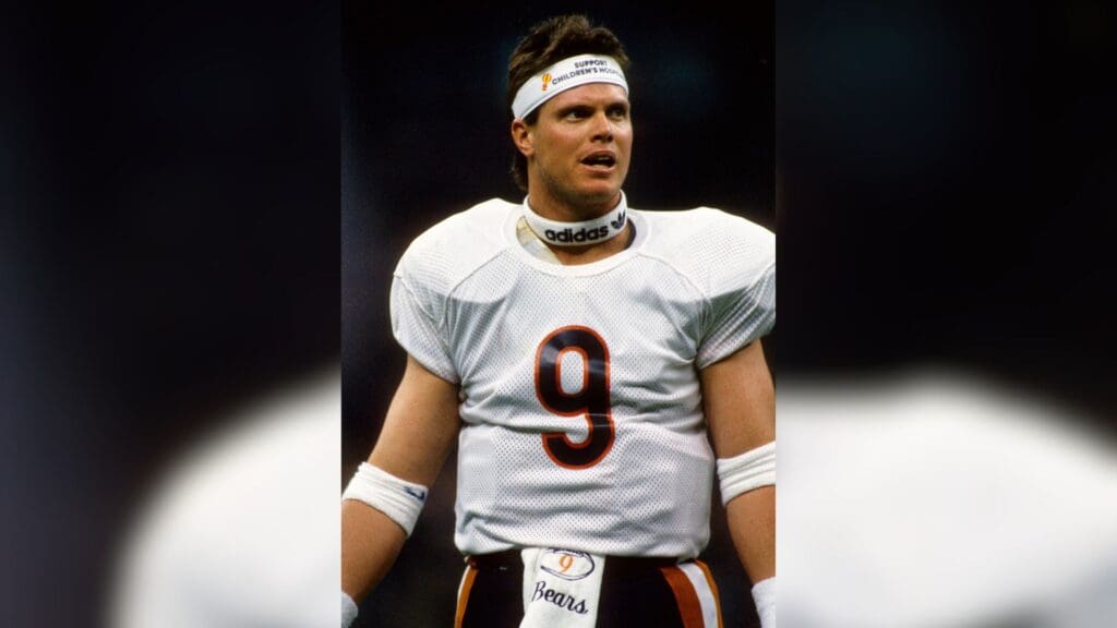 Jan 26, 1986; New Orleans, LA, USA; FILE PHOTO; Chicago Bears quarterback (9) Jim McMahon on the sidelines against the New England Patriots during Super Bowl XX at the Superdome. The Bears defeated the Patriots 46-10.