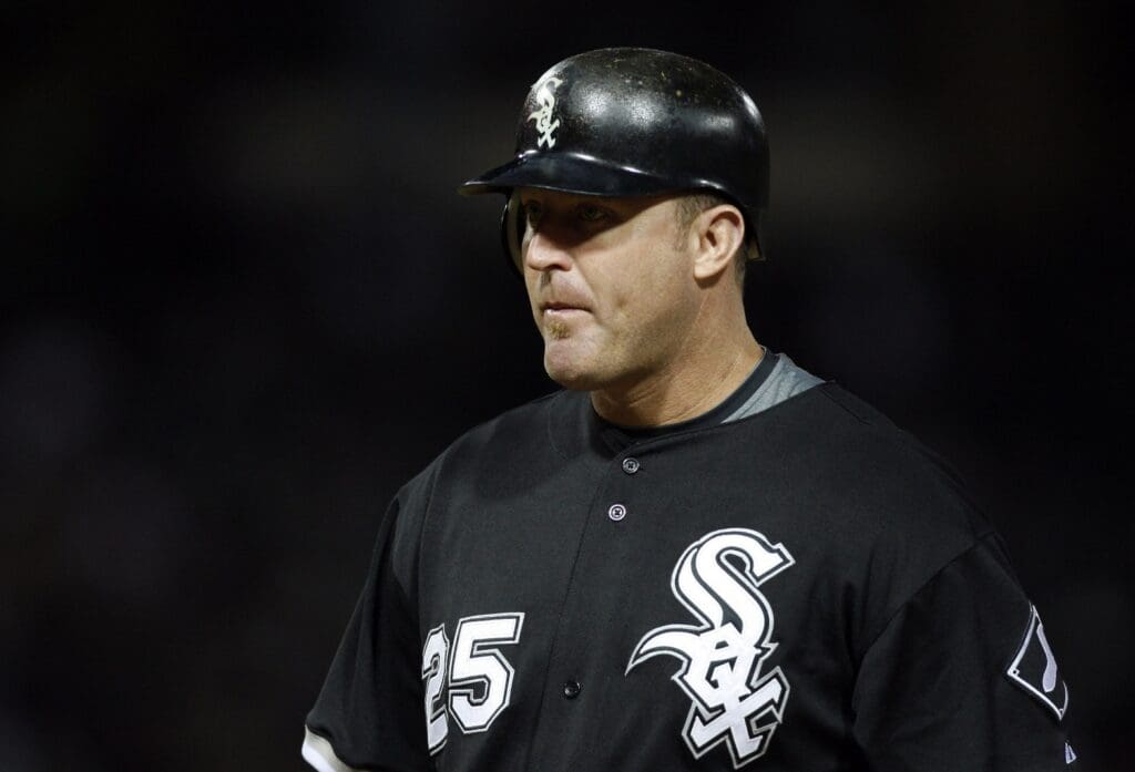 July 7, 2009; Chicago, IL, USA; Chicago White Sox designated hitter Jim Thome (25) during the seventh inning against the Cleveland Indians at US Cellular Field. The White Sox won 10-6.