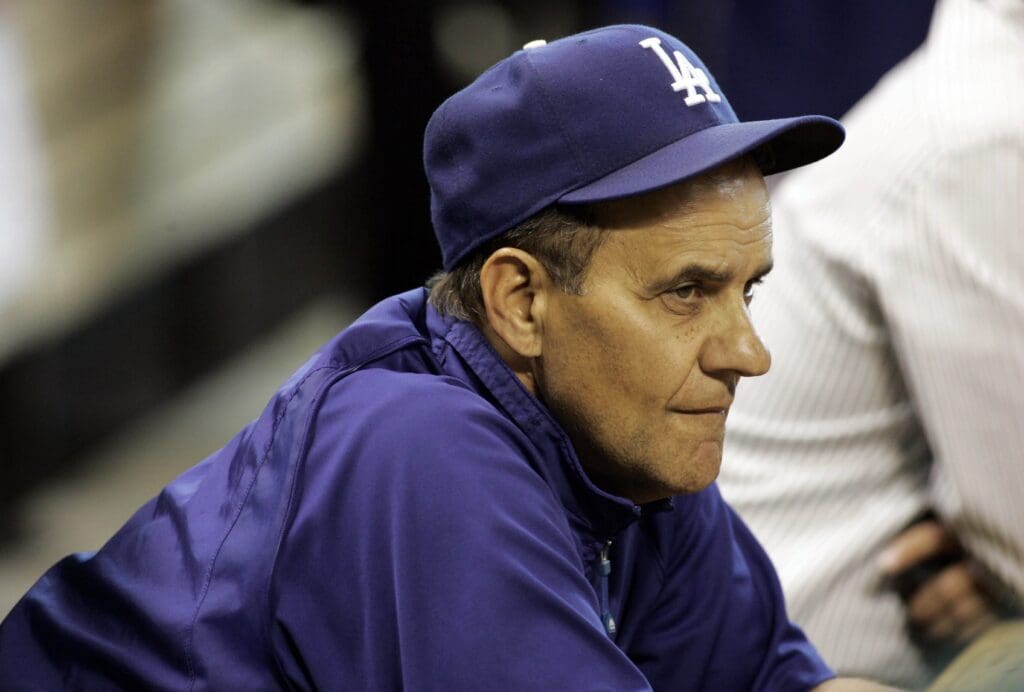April 23, 2009; Houston, TX, USA; Los Angeles Dodgers manager Joe Torre (6) prepares for a game against the Houston Astros at Minute Maid Park.
