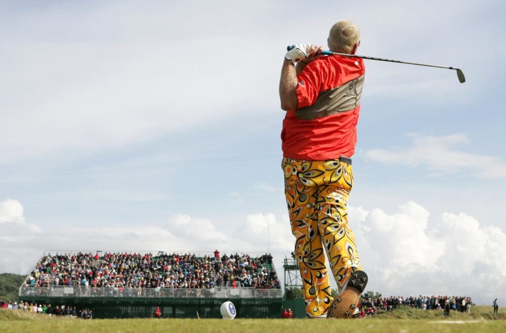 July 18, 2009; Turnberry, SCOTLAND; John Daly (USA) tees off on the 17th hole during the third round of the 2009 British Open at Turnberry Country Club.