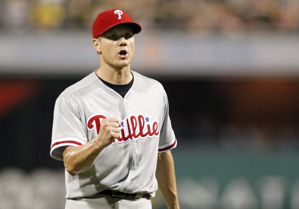 Jul 2, 2013; Pittsburgh, PA, USA; Philadelphia Phillies relief pitcher Jonathan Papelbon (58) reacts after securing the final out against the Pittsburgh Pirates during the ninth inning at PNC Park. The Philadelphia Phillies won 3-1