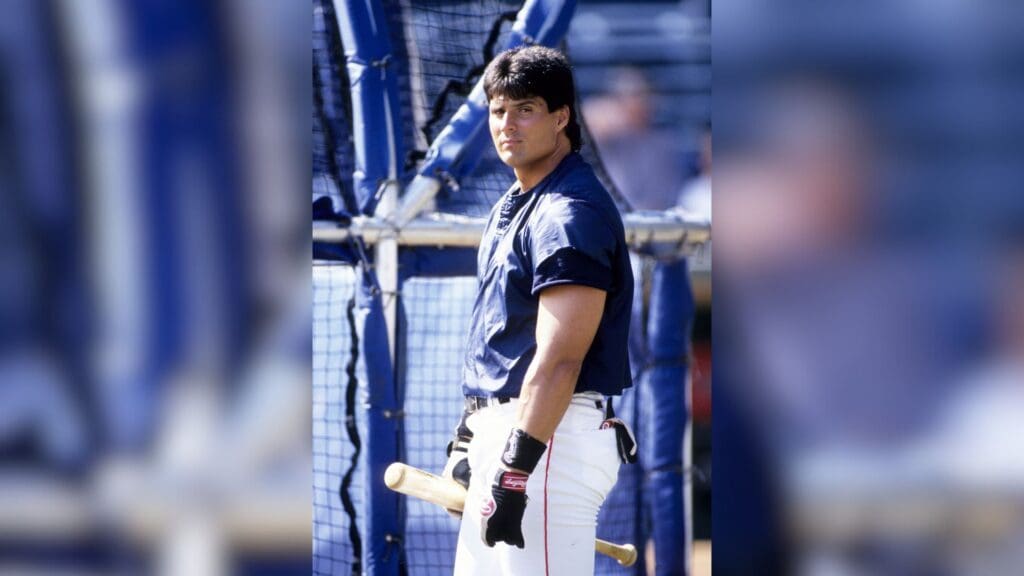 1995, Boston, MA, USA; FILE PHOTO; Boston Red Sox designated hitter Jose Canseco at Fenway Park during the 1995 season.