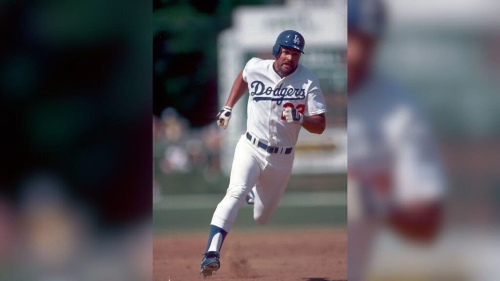 Mar 1989; Vero Beach, FL, USA, FILE PHOTO; Los Angeles Dodgers outfielder Kirk Gibson runs the bases during the 1989 spring training season at Dodgertown.
