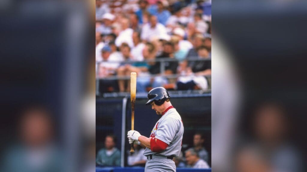 Unknown Date, 1998; Unknown Location, USA; FILE PHOTO; St. Louis Cardinals infielder Mark McGwire on the field during the 1998 season.
