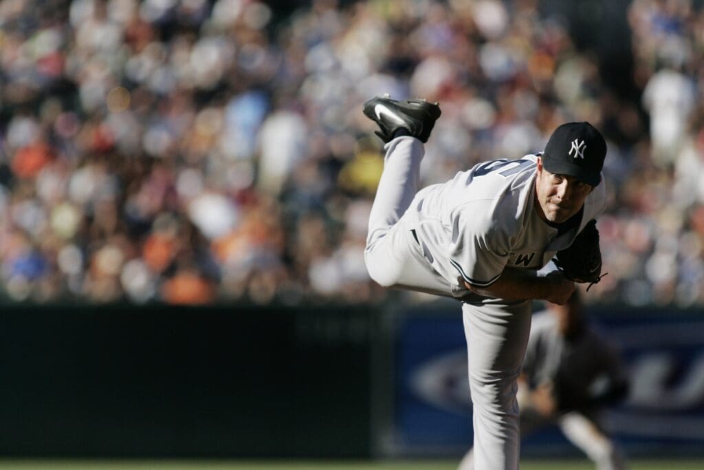 August 5, 2006; Baltimore, MD, USA; New York Yankees pitcher (35) Mike Mussina pitches against the Baltimore Orioles in the third inning at Camden Yards in Baltimore, Maryland.
