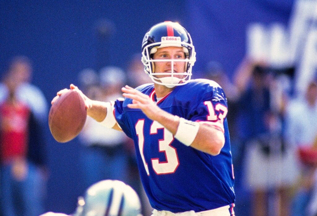 Oct 5, 1997; East Rutherford, NJ, USA; FILE PHOTO; New York Giants quarterback Danny Kanell (13) in action against the Dallas Cowboys at Giants Stadium.