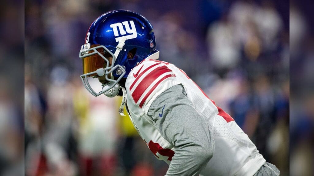 Oct 3, 2016; Minneapolis, MN, USA; New York Giants wide receiver Odell Beckham Jr. (13) against the Minnesota Vikings at U.S. Bank Stadium. The Vikings defeated the Giants 24-10.