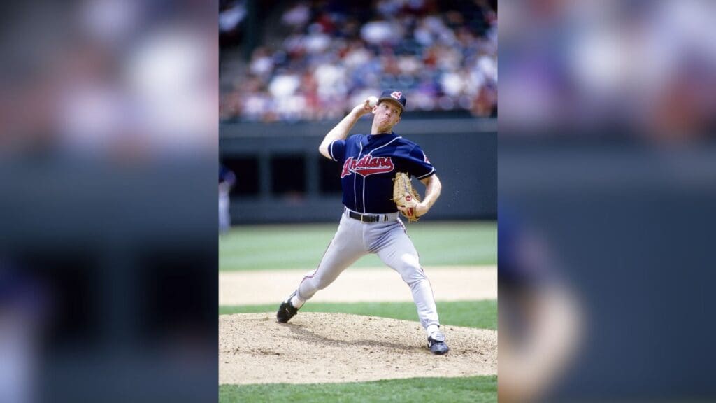1995, Cleveland, OH, USA; FILE PHOTO; Cleveland Indians pitcher Orel Hershiser in action on the mound at Jacobs Field during the 1995 season.
