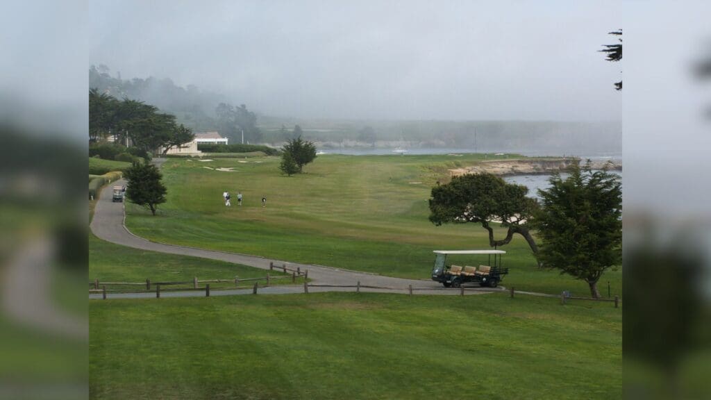 18th green; taken from the "Ocean View," the back of The Lodge at Pebble Beach