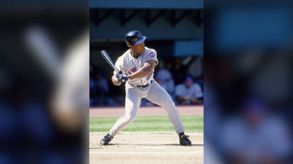 1999, Miami, FL, USA; FILE PHOTO; New York Mets out fielder Rickey Henderson in action at the plate against the Florida Marlins at Dolphin Stadium during the 1999 season.