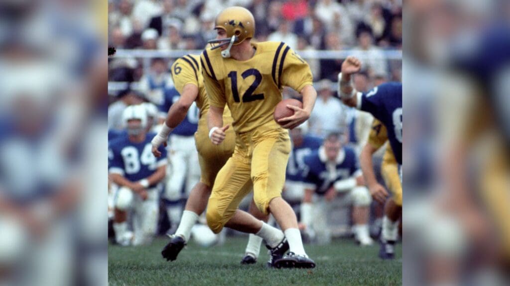 Sept 1964; unknown location; FILE PHOTO; Navy Midshipmen quarterback #12 Roger Staubach in action during the 1964 season.