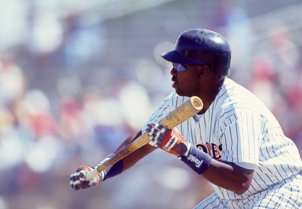 Mar 11, 1993, San Diego, CA, USA; FILE PHOTO; San Diego Padres right fielder Tony Gwynn (19) at bat during spring training at Jack Murphy Stadium. 