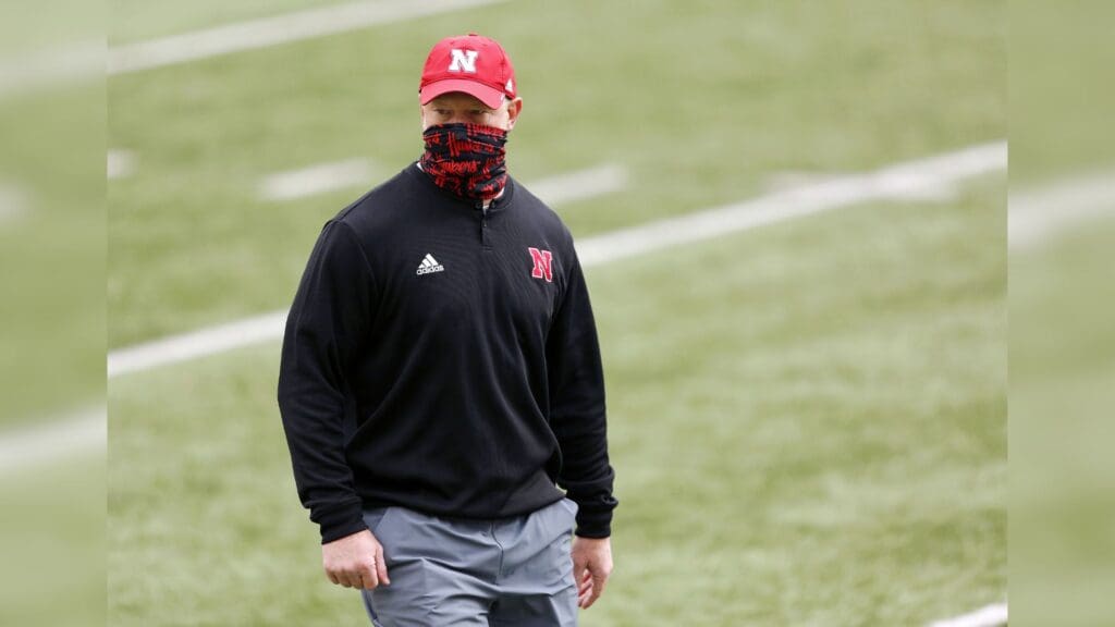 Oct 24, 2020; Columbus, Ohio, USA; Nebraska Cornhuskers head coach Scott Frost before the game between the Ohio State Buckeyes and the Nebraska Cornhuskers at Ohio Stadium.