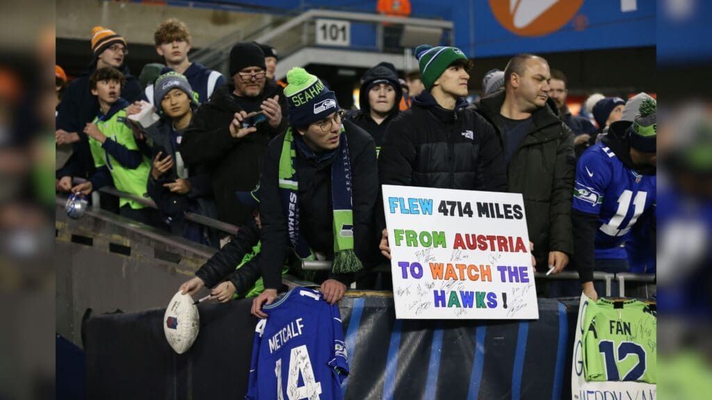 Dec 26, 2024; Chicago, Illinois, USA; Seattle Seahawks fans wait for players outside the tunnel prior to a game against the Chicago Bears at Soldier Field. 