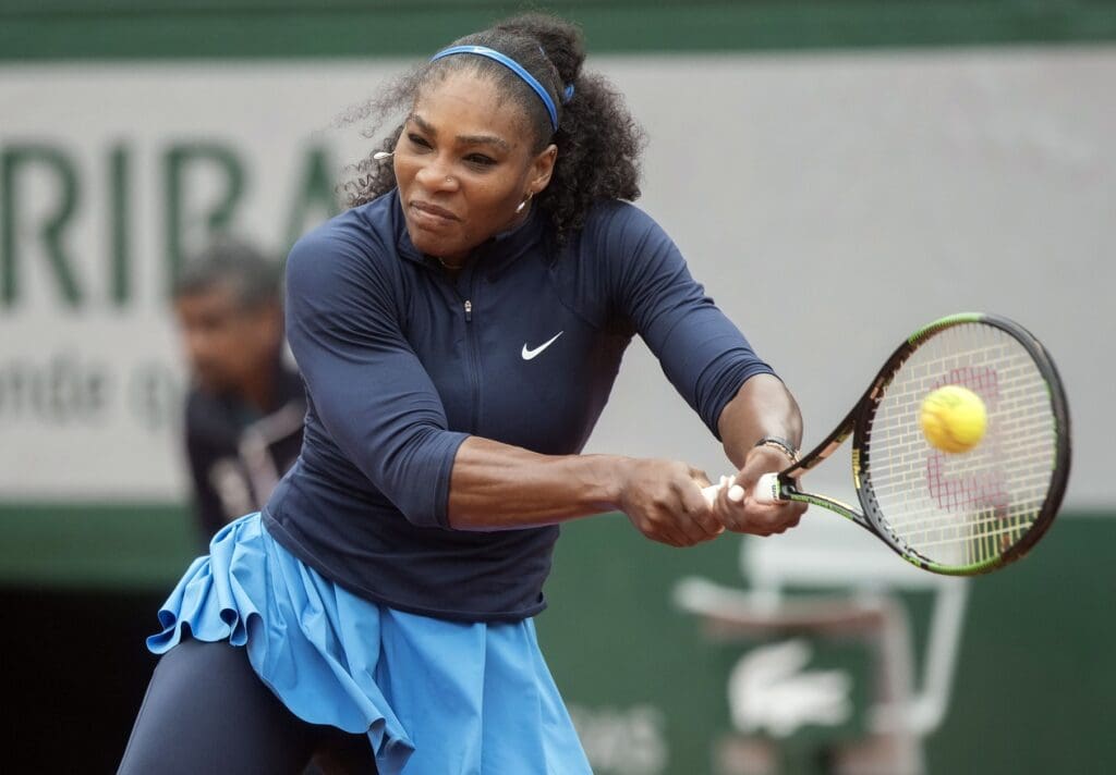 June 1, 2016; Paris, France; Serena Williams (USA) in action during her match against Elina Svitolina (UKR) on day 11 of the 2016 French Open.