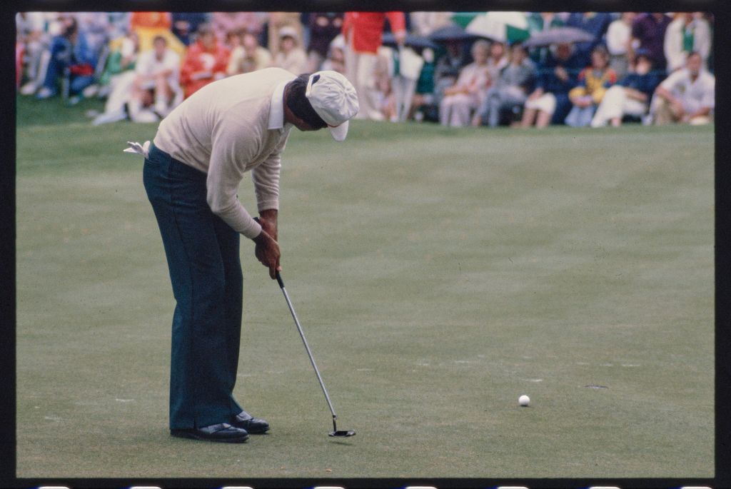 4-10-1980; Augusta, Georgia, USA; Seve Ballesteros at the Augusta National Golf Course during the 1980 Masters.